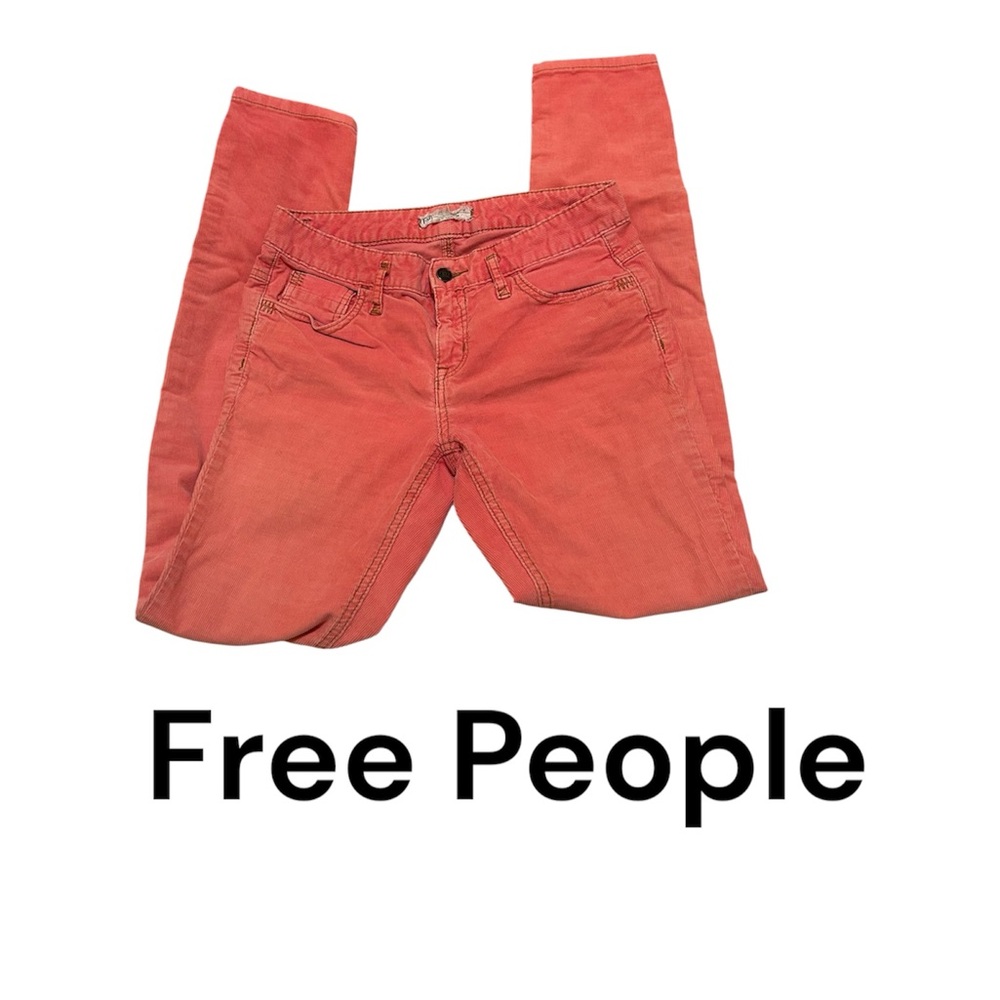 Free People Vibrant Pink Jeans